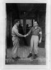 Dell Meyers saying goodbye to Dwight Hartles - WWII