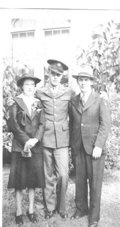 William R. Harry with parents 1942