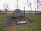 back view of memorial site w/ church steeple in background