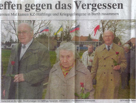 German newspaper photo of Ken and CC survivors