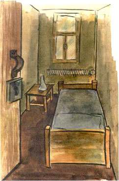 Dulag Luft solitary cell water color  by Paul Canin
