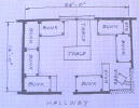 Sketch of room 3 barracks 207 at Stalag Luft I