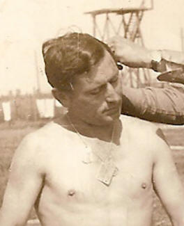 POW wearing his German dog tags