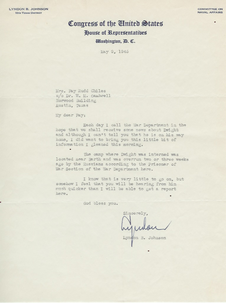 Letter from Lyndon B. Johnson - June 9, 1945