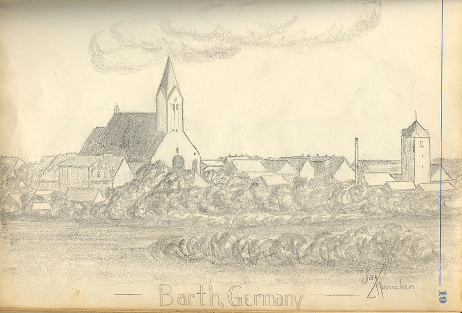 Lansdscape sketch of Barth, Germany by Jay Monicken