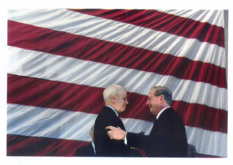 Sen. John McCain presenting DFC to Irving Stovroff